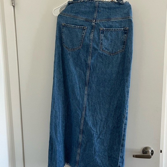 Frame Cut-Off Waist Denim Maxi Skirt - Picture 8 of 8